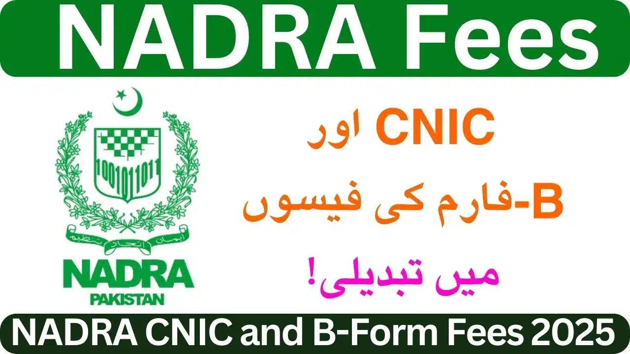 NADRA CNIC and B-Form Fees