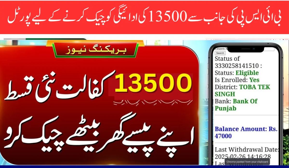 BISP Payment Validation & Confirmation Guide – April 2025 (Check Rs. 13,500 Payment Status via 8171)